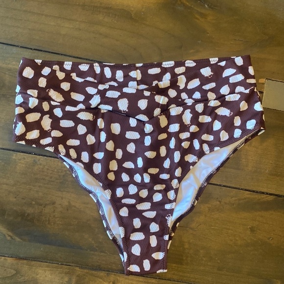 Live life on the beach brown high waist swim bottoms new with tags size XL - Picture 1 of 6